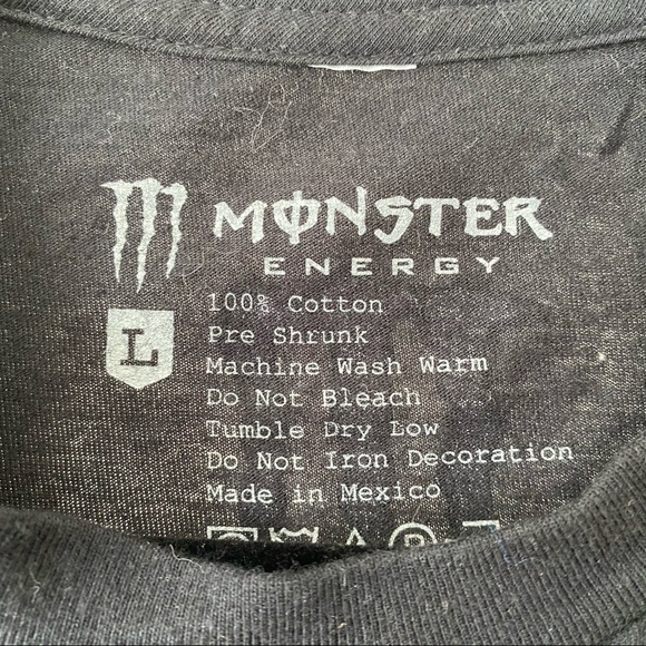 NEW Monster Energy Black T-Shirt - Picture 3 of 4